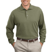 Long Sleeve Heavyweight Cotton Pique Polo